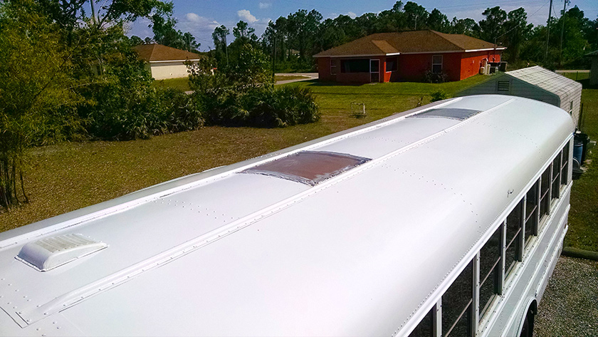 The roof looked great after a fresh coat of Rust-O-leum Paint.