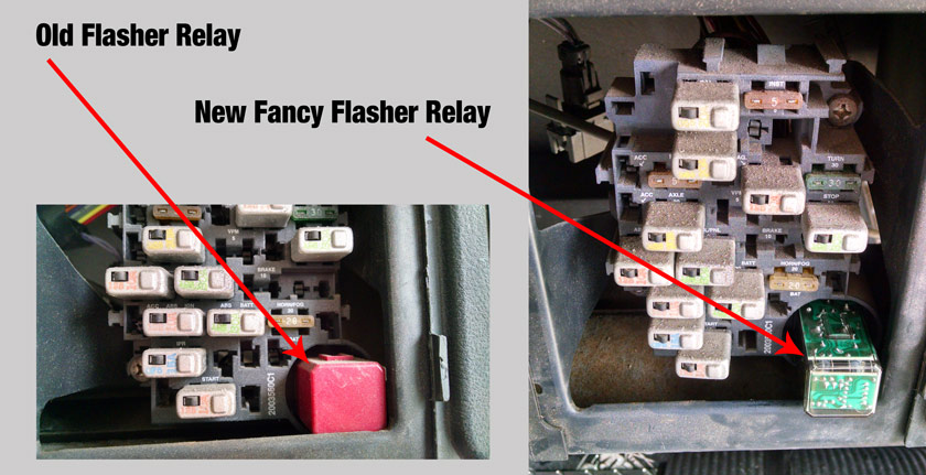 Old and New Flasher Relays in a Skoolie